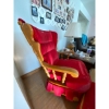 Image 2 : Wooden glider chair with velvet top cushions red