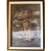 Image 1 : This  is a framed print titled "Spirit of Freedom," featuring two wolves in front of a rock formatio