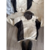 Image 5 : Woods Canada outdoor pullover jacket made from lightweight material in cream and black colors. Featu