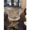 Image 10 : Japanese ceramic oil lamp with floral design, a pressed cut glass compote or candy dish with ornate 