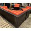 Image 3 : Modern Orange L-Shaped Sectional Wicker Sofa Set w/ Two Armchairs ++ Cushions