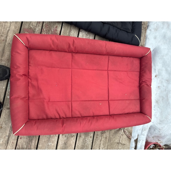 rectangular polyester dog bed, likely a MidWest Homes for Pets Maxx model, featuring a durable, wate