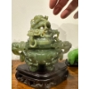 Image 2 :  traditional Chinese hand-carved jade or serpentine censer, often used as an incense burner or decor