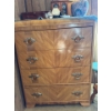 Image 1 : This is an Art Deco waterfall highboy dresser from the 1920s or 1940s. 