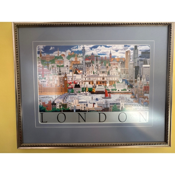  framed vintage art print titled "London" by artist Christopher Rogers. 
Artist: Christopher Rogers 