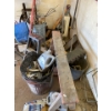 Image 5 :  Wood pellets, stepping stools levels, wood horses scrap steel all contents in corner included