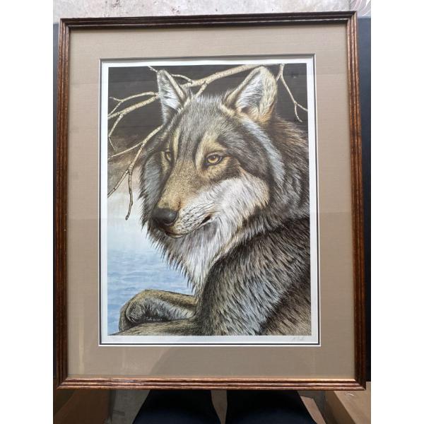 Wolf painting number 52 of four seventy five. 32 inches long by 26 inches wide.