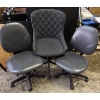 Image 1 : Two Armless Swivel Office Chairs & One Jysk Pebringe Office Chair