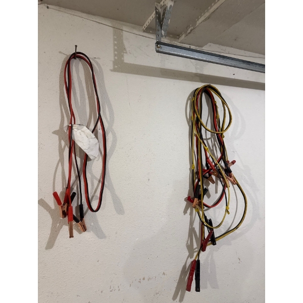 Three sets of battery booster cables