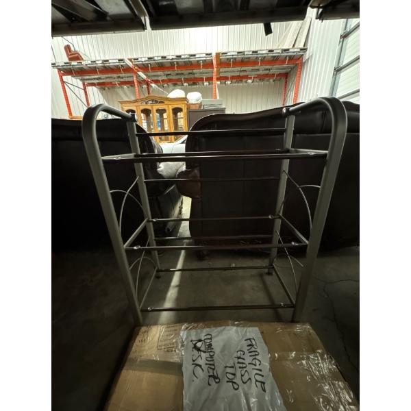 Storage rack with glass SHELVES