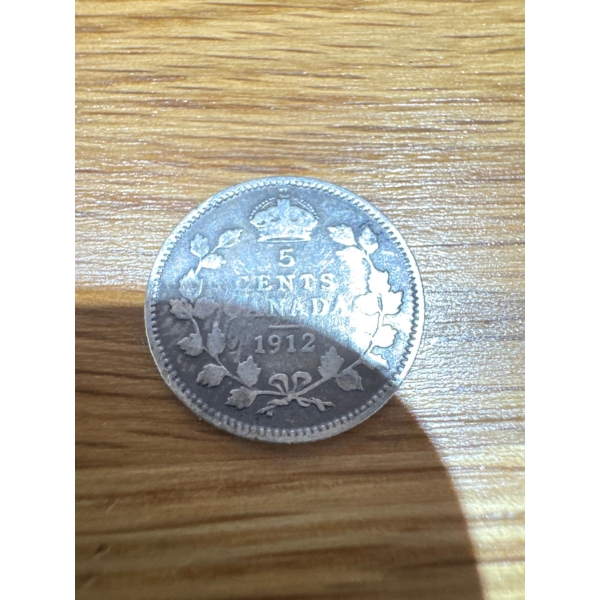 1912 SILVER 5 CENT 