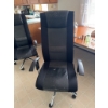 Image 5 : Multiple black office chairs featuring mesh and fabric upholstery, high backs, and armrests. The cha