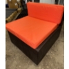 Image 6 : Modern Orange L-Shaped Sectional Wicker Sofa Set w/ Two Armchairs ++ Cushions