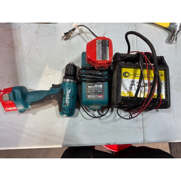 Makita drill with DC charger and a laser six fully automatic battery charger