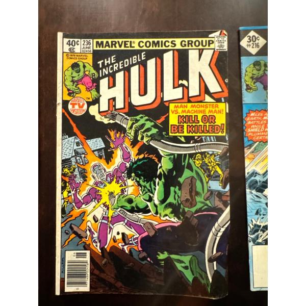The Incredible Hulk comic book, issue #236, titled "Man Monster vs. Machine Man!", published by Marv