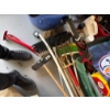Image 4 : All contents on garage floor, vacuums, Roundup, miscellaneous tools, paint, hand tools, brooms, rubb