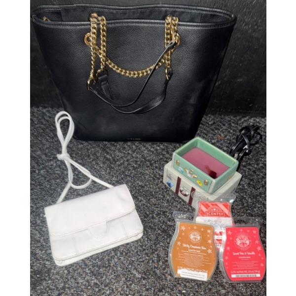 Women;s Purse & Smaller White Clutch Purse w/ Wax Melter & Wax Melts