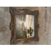 Image 5 :  vintage framed oil on canvas painting featuring a serene river landscape scene. 
Medium: Oil painti