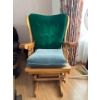 Image 1 :  wooden glider with velvet cushions