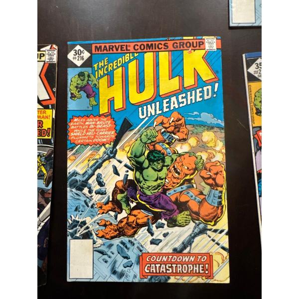 The Incredible Hulk #216, a vintage comic book published by Marvel Comics in 1977. 