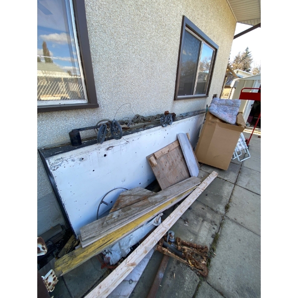  Huge shop sign 12 feet long 4 feet high business shop sign, and all scrap around it included