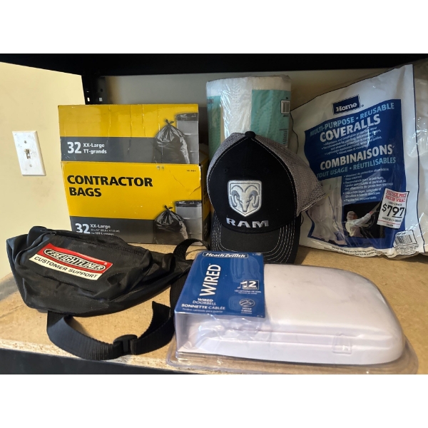 Freightliner fanny pack, brand new Dodge Ram Hat, brand new wired doorbell with two sounds, box 