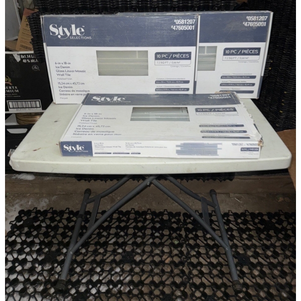 Style Selections 10piece 6x18" Ice Denim Linear Mosaic Wall Tile Polished Finish touch