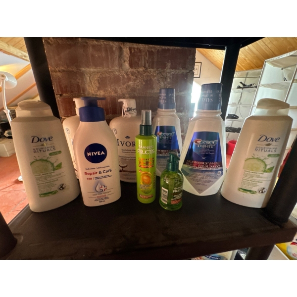 Brand New Nivea lotion, 2 bottles of Ivory gentle body wash, 2 bottles of Crest 3D white glamorous w