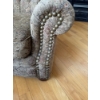 Image 3 : #2 traditional-style armchair featuring a tufted wingback design, rolled arms, and decorative nailhe