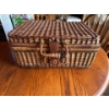 Image 2 : Vintage wicker picnic basket, all contents inside included