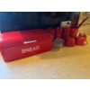 Image 1 : Matching Red kitchen set, mugs, bread box, sugar cannister, coffee cannister, tea cannister, utensil