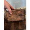 Image 3 : Several assorted wooden boxes, some with hinges and hooks. One box features partial labeling for Gil
