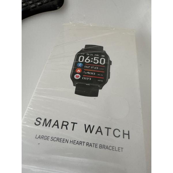 In box condition unknown smart watch bracelet featuring a large screen for heart rate monitoring and