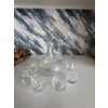 Image 1 : vintage Toscany Romania hand-blown and etched crystal decanter set. 