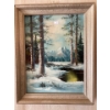 Image 1 : This is a vintage oil painting by the American artist Phillip Cantrell. 
The artwork depicts a winte