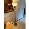 Image 4 : Porcelain table lamp featuring two handles, gold accents, and a classical painted pastoral scene. La