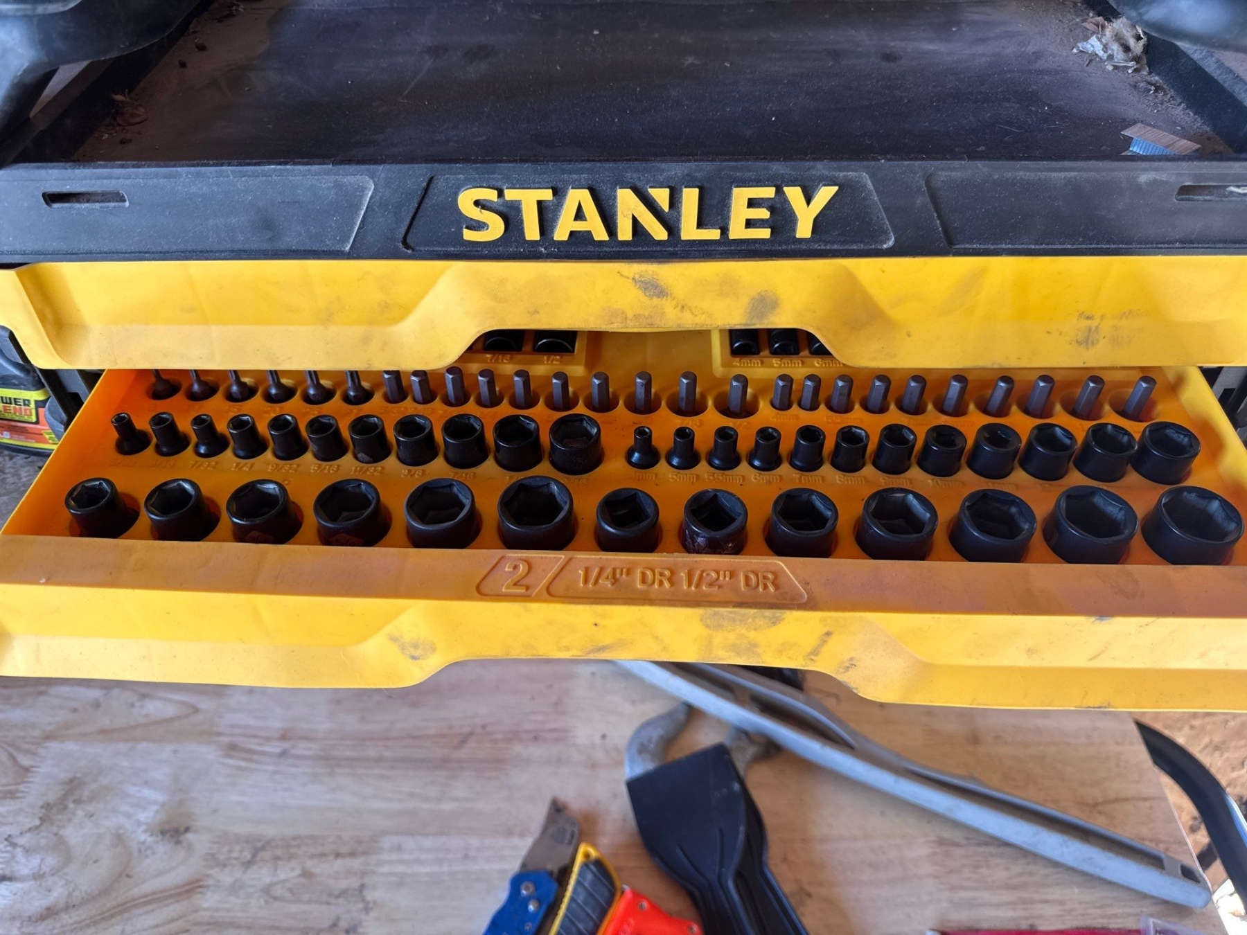 Standy Professional Stanley Professional Grade 3-Drawer Tool Chest, typically used for ...