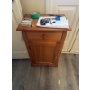 Image 1 : Beautiful wood cabinet with drawer and cupboard, great for a nightstand or front entry