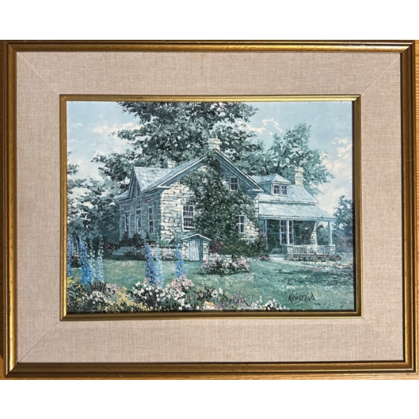 framed landscape painting by Canadian artist James Lorimer Keirstead. 
Keirstead is known for using 