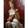 Image 8 : painting titled "Daydream" by artist An He. 
Artist: An He (born 1957), a Chinese-American figurativ