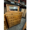 Image 1 : Side dresser slash jewelry box with mirror inside. 38 and a half inches wide by 17 inches deep by 45