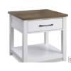 Image 2 : Kort & Co. Logan 22" Traditional End Table with Storage and Shelf - White and Walnut Oak