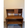 Image 2 :  traditional wooden computer desk with an integrated hutch for storage and shelving, commonly referr