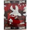 Image 4 : vintage set of four Vietnamese red lacquer wall panels featuring mother-of-pearl inlay work. 