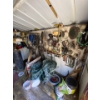 Image 1 : Shed contents all contents on right side of wall back shelving all contents, and left side of shed a