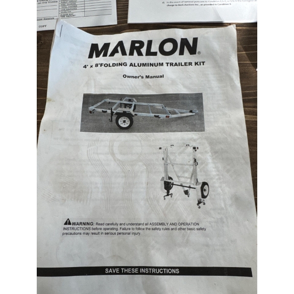 VERY NICE FOLDING ALUMINUM TRAILER BRAND NEW NEVER USED 