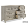 Image 2 : Lara Bedroom 7-Drawer Dresser, 60.6"W x 38"H - Antique Grey