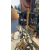 Image 2 : Wrought Iron Chandelier With Amber Glass Shades, 2-Tier, 38" x 26"