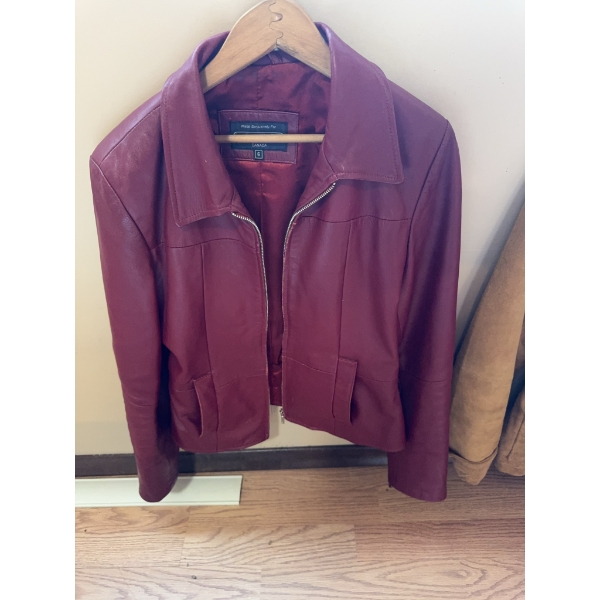 Boutique of Leathers women's red leather jacket, size 6. Made exclusively for Boutique of Leathers, 
