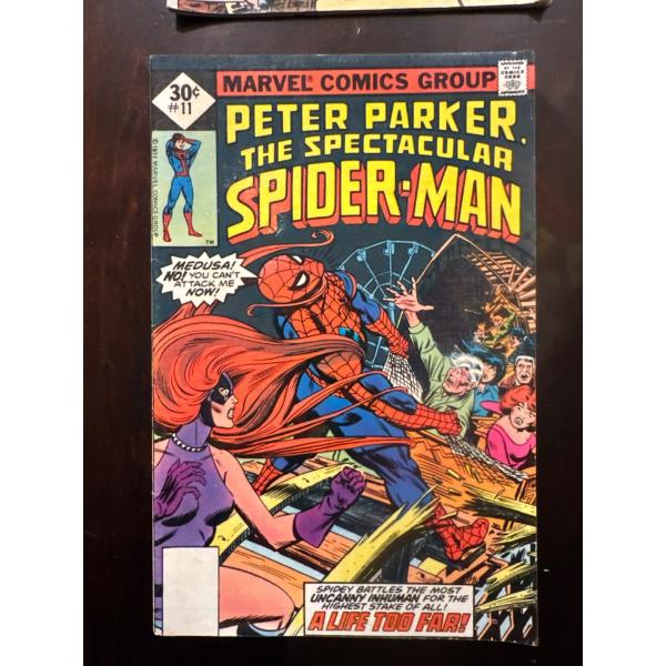 The Spectacular Spider-Man #11 comic book, published in 1977 by Marvel Comics Group.